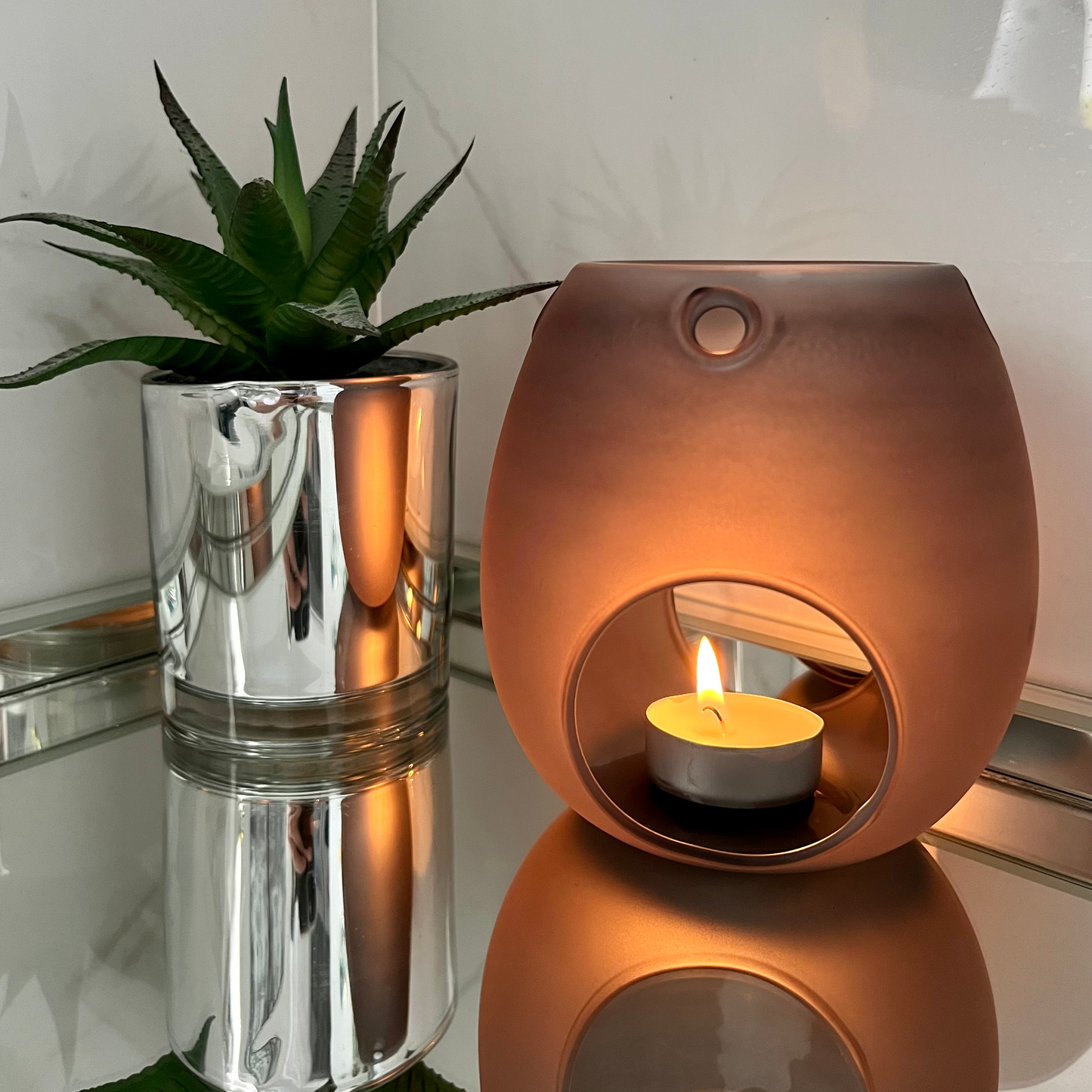 Matt Grey Glass Wax Melt / Oil Burner